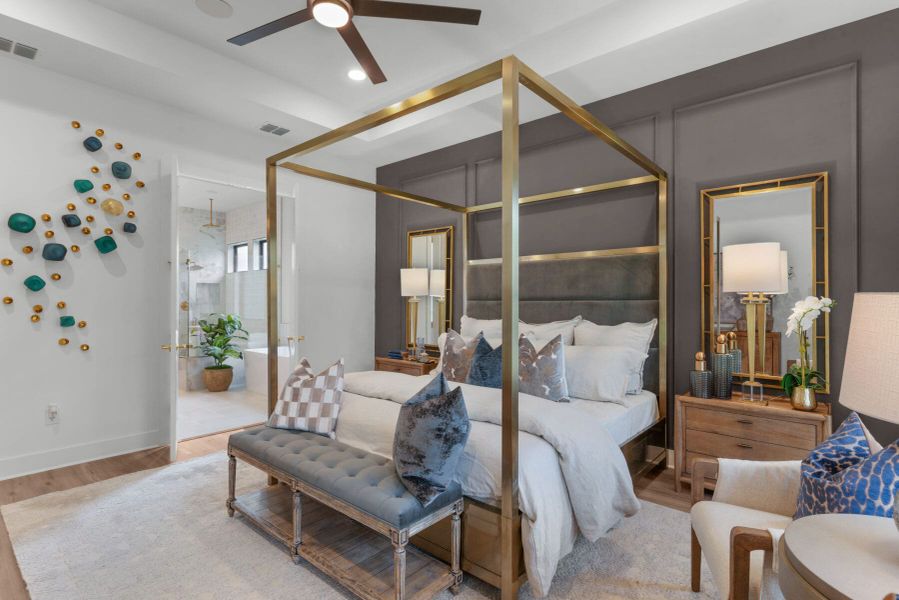 Furnished interior view inside a new home in Enchanted Bluff, Garden Ridge (Image 36).