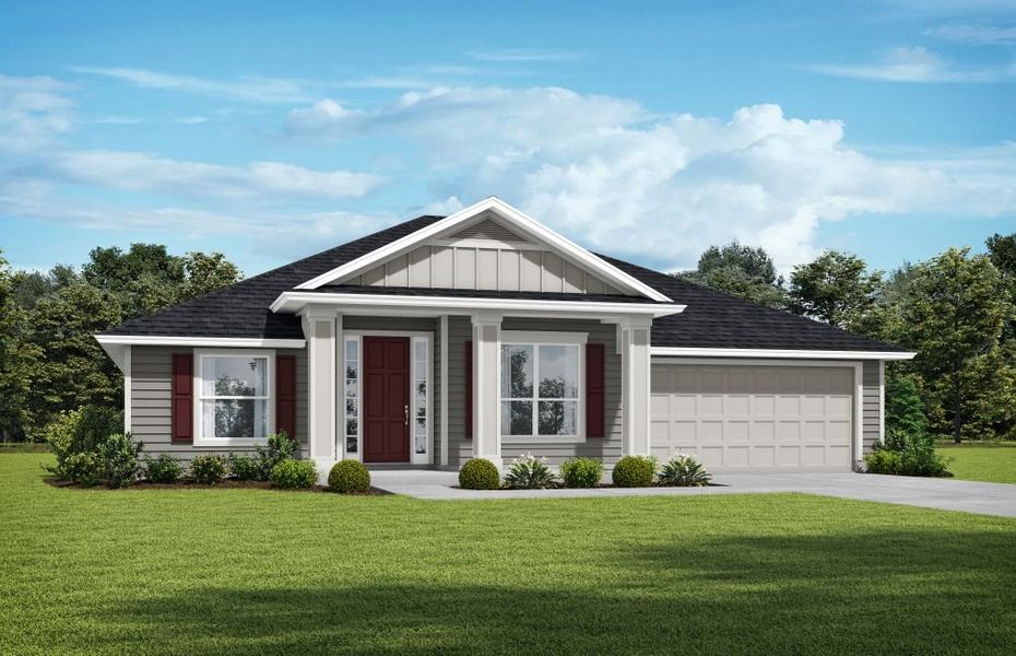 Representative exterior photo of a completed home built from the Wimbledon by SEDA New Homes in Weston Woods, Jacksonville, FL (Image 4).