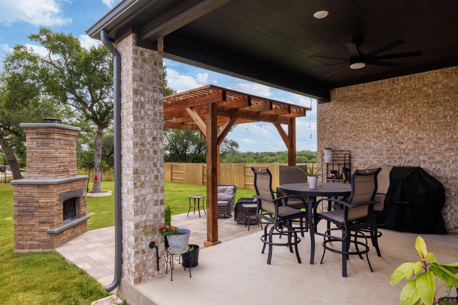 Exterior details and patio area of a home in Parkside on the River, Georgetown (Image 4). Exterior details and patio area of a home in Parkside on the River, Georgetown (Image 4).