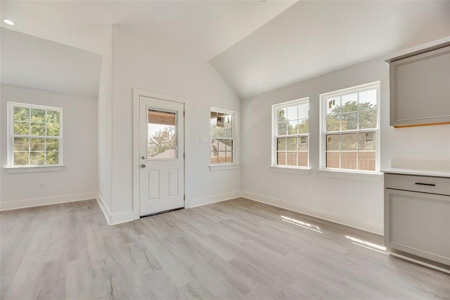 Dining Room overlooking fenced back yard.