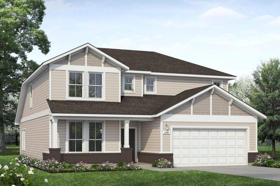 Representative exterior photo of a completed home built from the Harvest Ridge 2460 by Brohn Homes in Harvest Ridge, Elgin, TX (Image 4).