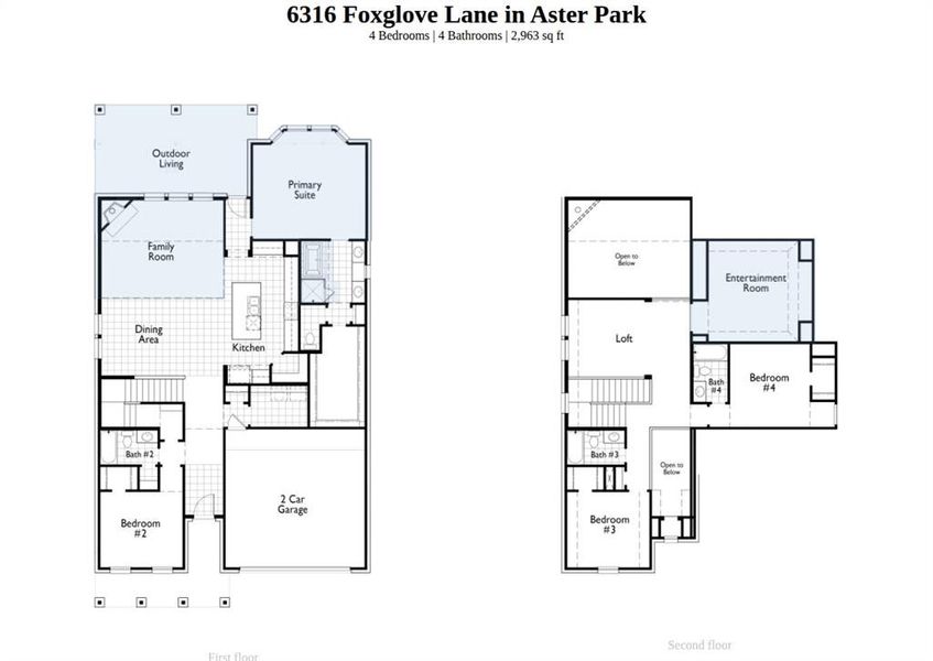 2D floor plan layout of this home in Aster Park, McKinney, TX (Image 5).