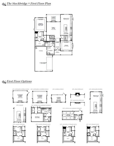 2D floor plan layout for the Stockbridge - Waterfront Home by Eastwood Homes in Arbordale, Blythewood, SC (Image 3).