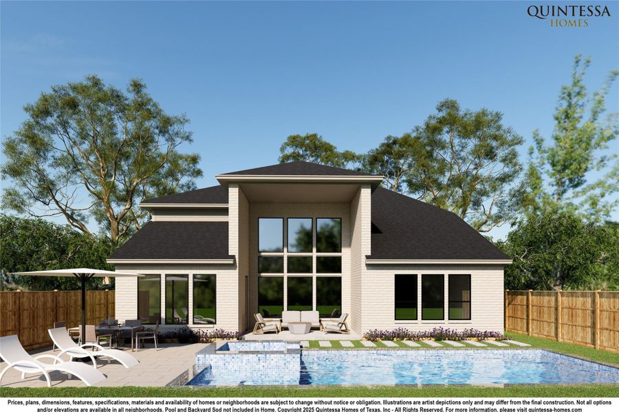 Artist Rendering of Backyard. Pool and Backyard Sod Not Included In Home. Artist Rendering of Backyard. Pool and Backyard Sod Not Included In Home.