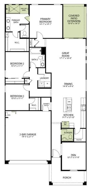 2D floor plan layout of this home in Icon at Thunderbird, Glendale, AZ (Image 4).
