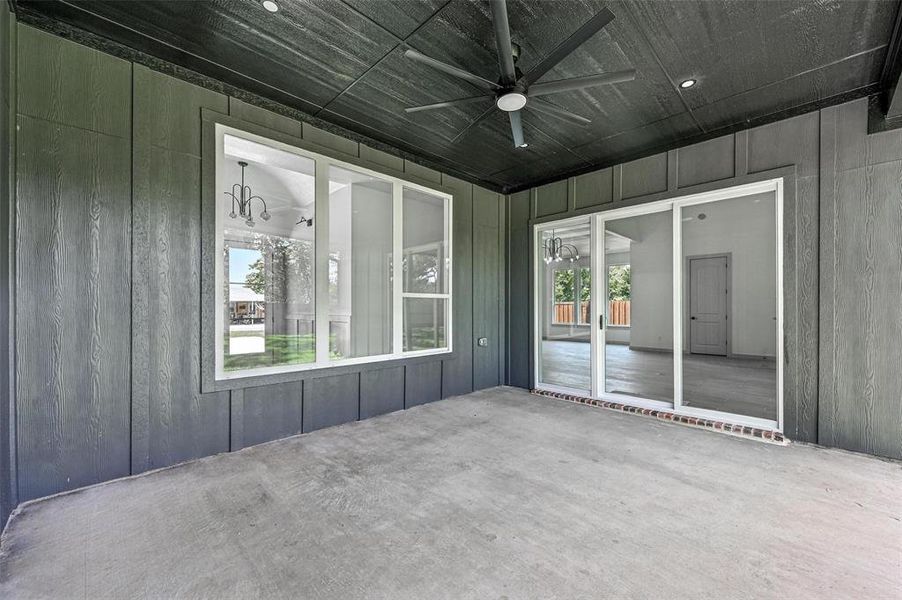 View of patio with ceiling fan View of patio with ceiling fan
