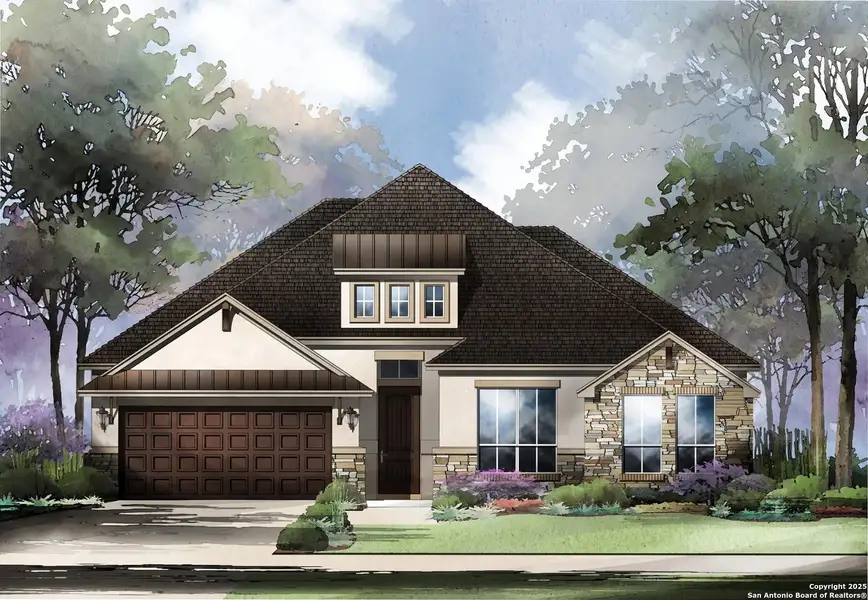 Exterior rendering of this home design in Kinder Ranch 70's, San Antonio, TX (Image 3). Exterior rendering of this home design in Kinder Ranch 70's, San Antonio, TX (Image 3).