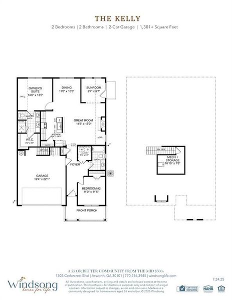 2D floor plan layout of this home in Madeira, Acworth, GA (Image 5).