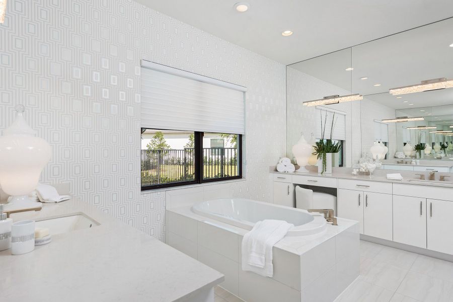 Furnished interior view inside a new home in Valencia Parc at Riverland, Port St. Lucie (Image 16).