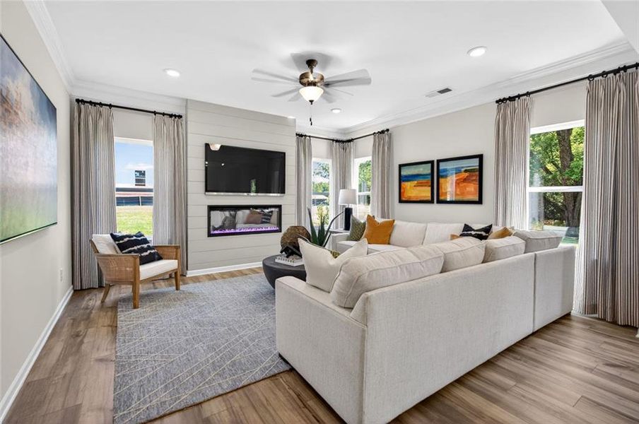 Furnished interior view inside a new home in Sagebrook, Powder Springs (Image 8). Furnished interior view inside a new home in Sagebrook, Powder Springs (Image 8).