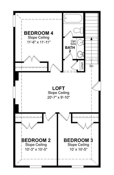 2D floor plan layout of this home in Morgan Meadows, San Antonio, TX (Image 3).