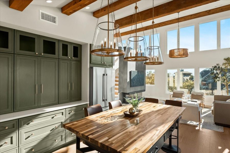 Main house, second level: Kitchen into living room