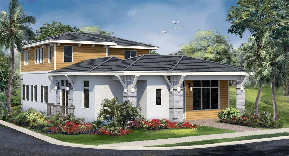 Front exterior of a new home in , Stuart, FL, highlighting curb appeal (Image 6).