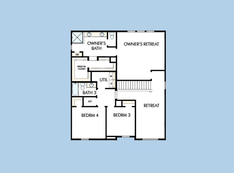 2D floor plan layout for the The Bradson by David Weekley Homes in Soleta at Starkey Ranch –  Traditional Series, Odessa, FL (Image 6).