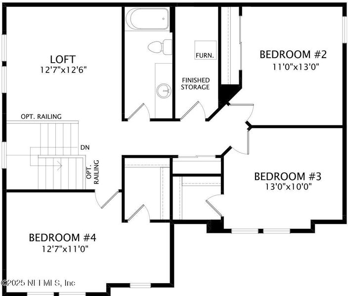 2D floor plan layout of this home in Landing at Olde Florida, St. Augustine, FL (Image 3).