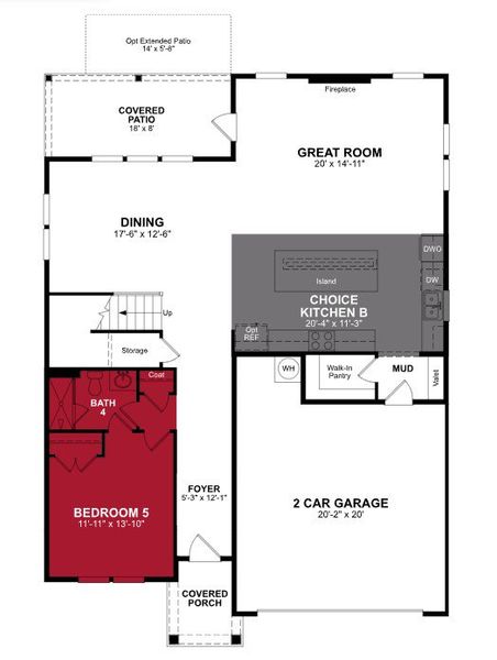 2D floor plan layout of this home in Hillside Manor, Powder Springs, GA (Image 4).