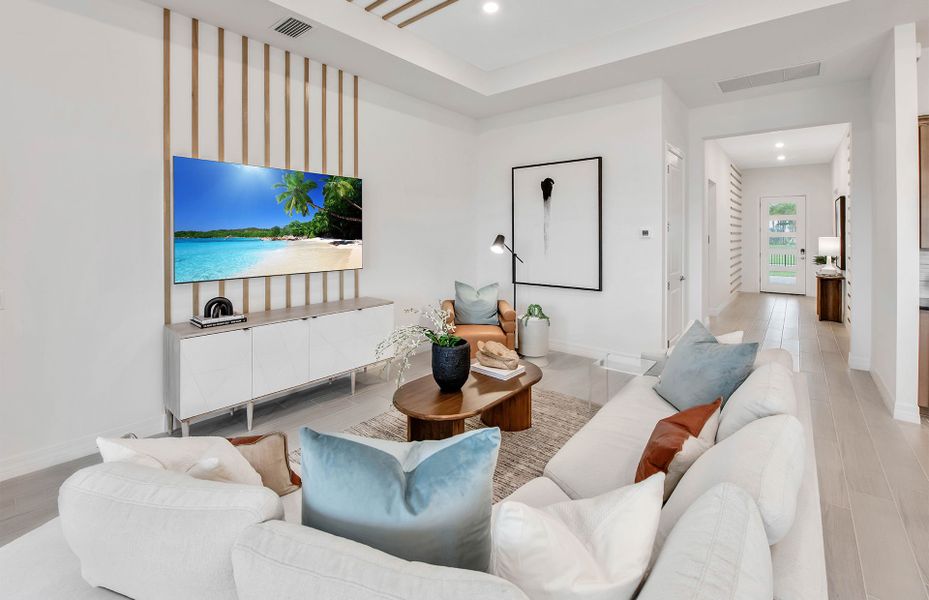 Representative furnished interior of a home built from the Prestige by DiVosta in Emerson Oaks, Vero Beach (Image 30).