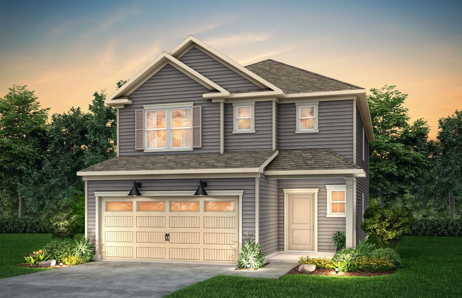 Front exterior of a new home in Parkside Crossing, Charlotte, NC, highlighting curb appeal (Image 19).