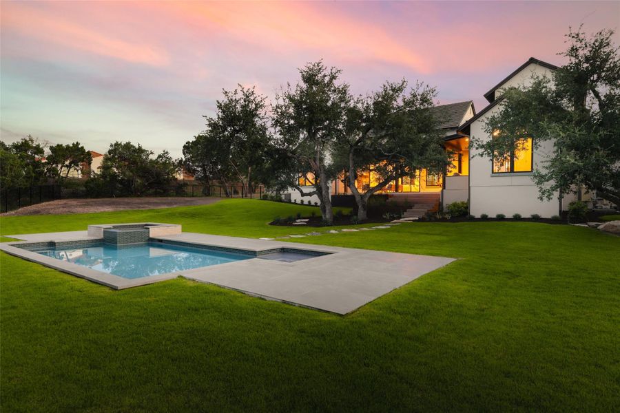 Designed for long Texas afternoons. The pool is surrounded by a spacious deck with plenty of room for multiple lounge chairs and tanning ledges. Positioned to catch the afternoon sun, this area is built for maximum relaxation.