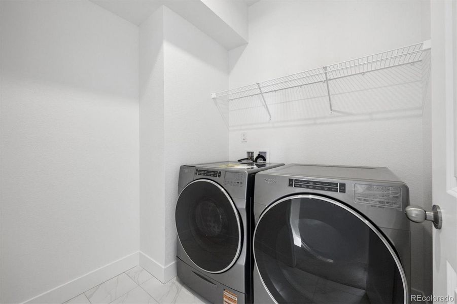 Convenient upper level laundry with Washer and Dryer included! Convenient upper level laundry with Washer and Dryer included!