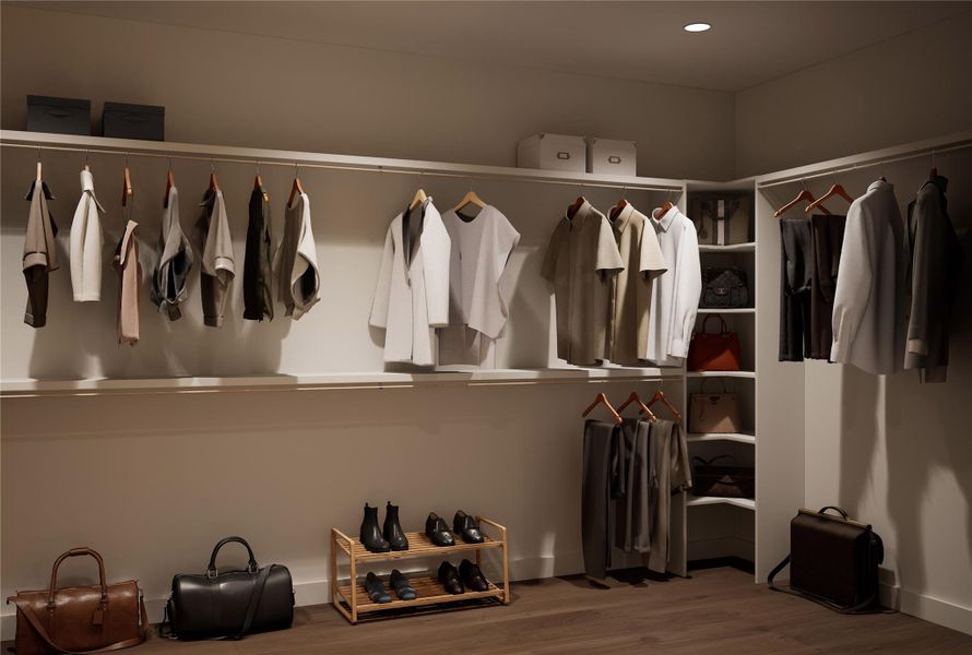 The residences have spacious walk-in closets