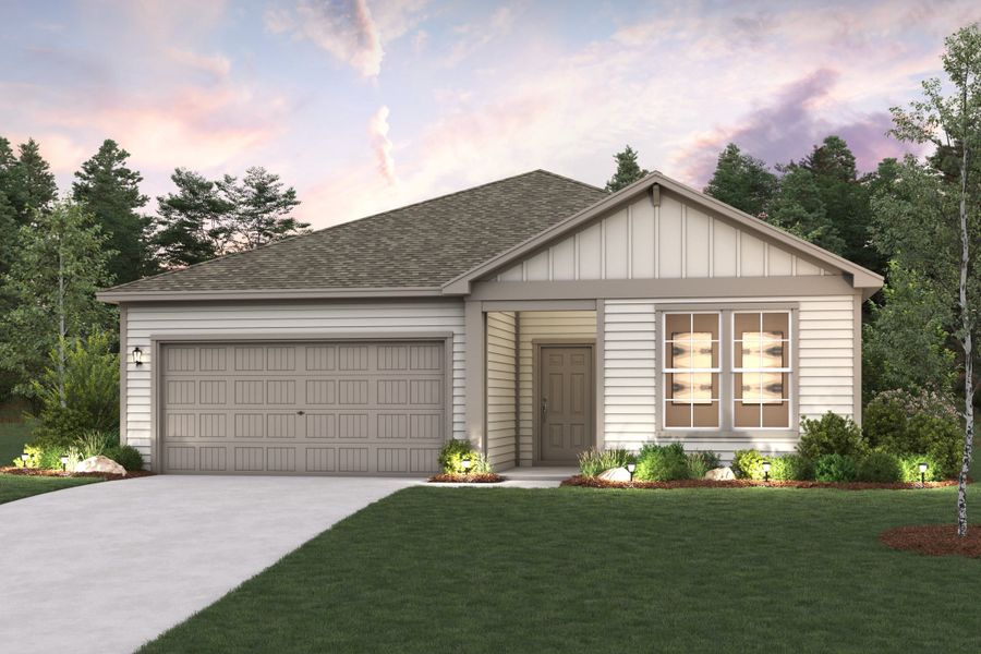 Front exterior of a new home in Crockett Meadows, Conroe, TX, highlighting curb appeal (Image 1). Front exterior of a new home in Crockett Meadows, Conroe, TX, highlighting curb appeal (Image 1).