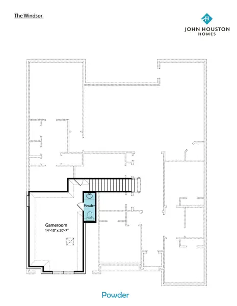 2D floor plan layout for the Windsor by John Houston Homes in Byrum Ranch, Maypearl, TX (Image 12).