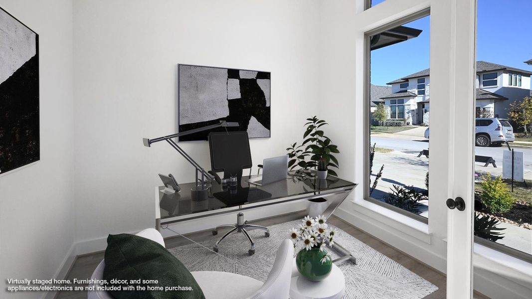 Furnished interior view inside a new home in Crosswinds 50', Kyle (Image 8).