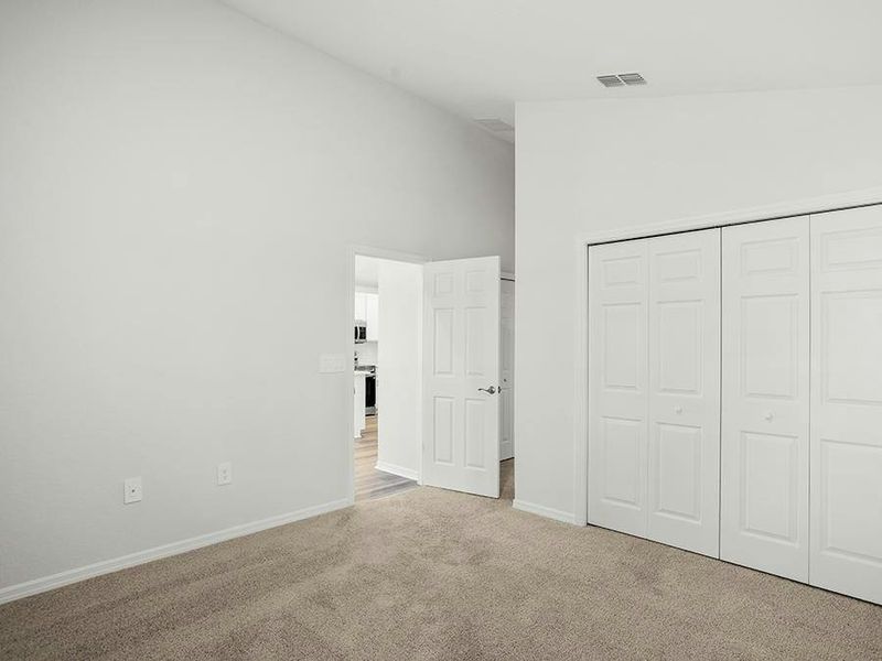 Relax in your owner`s suite with an en-suite bath, two closets, and volume ceilings.