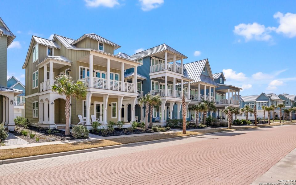 Front exterior of a new home in , Port Aransas, TX, highlighting curb appeal (Image 1). Front exterior of a new home in , Port Aransas, TX, highlighting curb appeal (Image 1).
