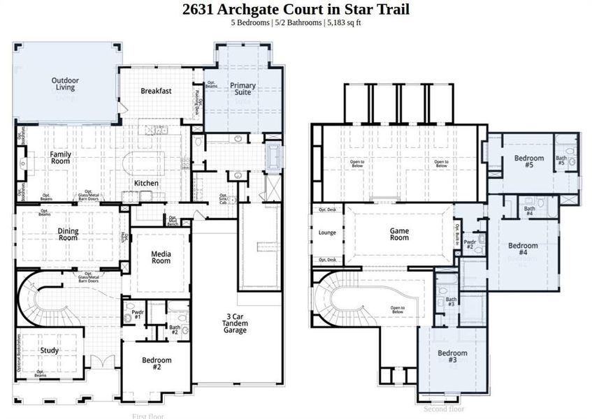 2D floor plan layout of this home in Wildflower Ranch, Dish, TX (Image 4).