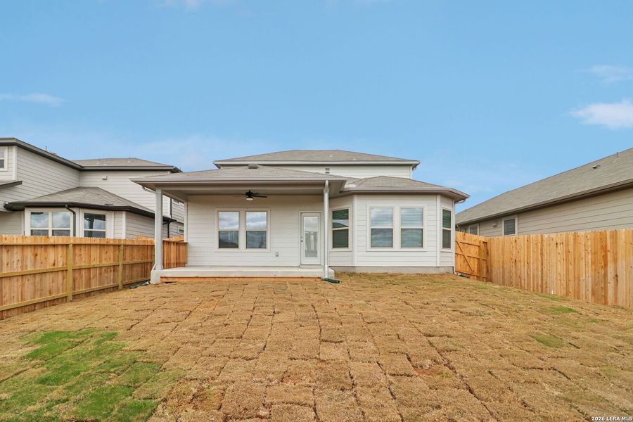Exterior details and patio area of a home in Legendary Trails - Premier Series, Cibolo (Image 29).