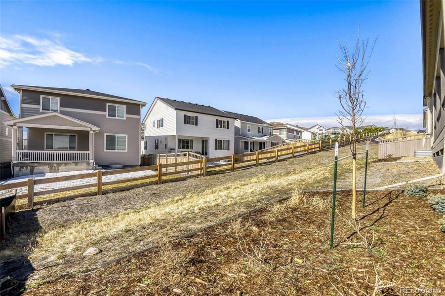 Exterior details and patio area of a home in Hillside at Castle Rock, Castle Rock (Image 22).