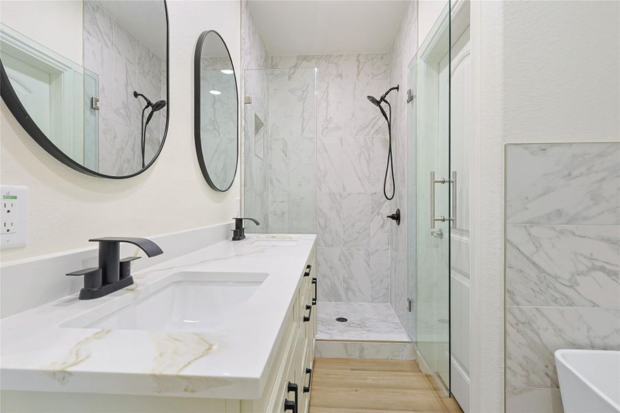 Primary Double Vanity and Shower