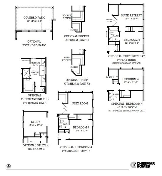 2D floor plan layout for the Lauren 50′ by Chesmar Homes in Prominence – Now Selling, San Antonio, TX (Image 4).