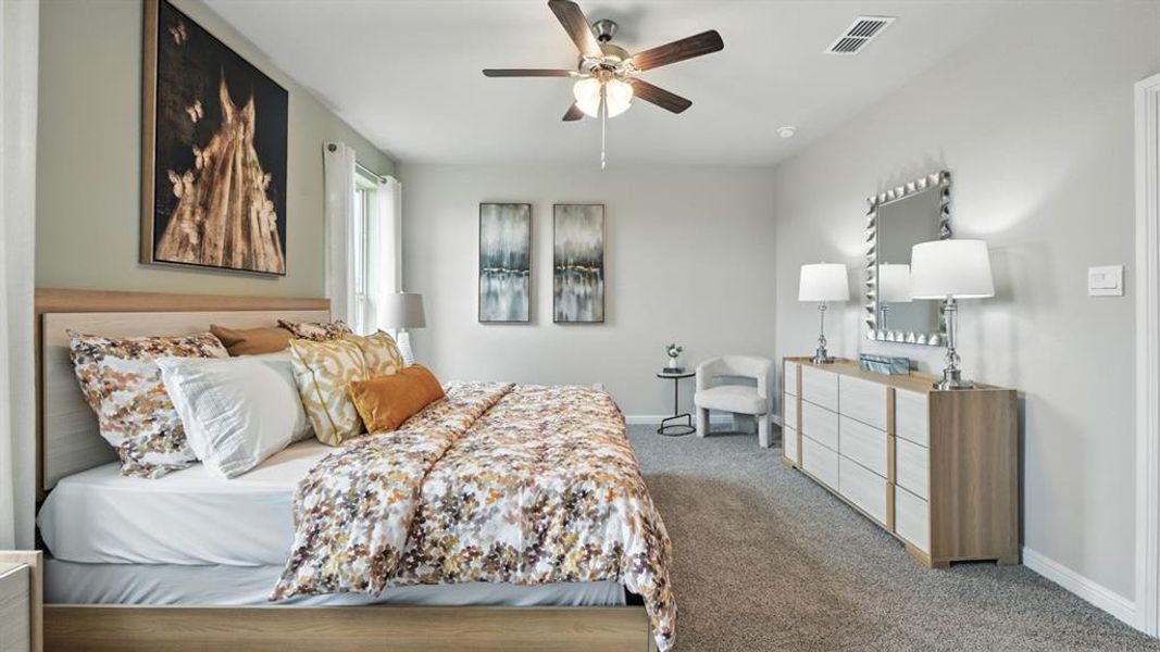 Furnished interior view inside a new home in Monarch at the Meadows, Denton (Image 17). Furnished interior view inside a new home in Monarch at the Meadows, Denton (Image 17).