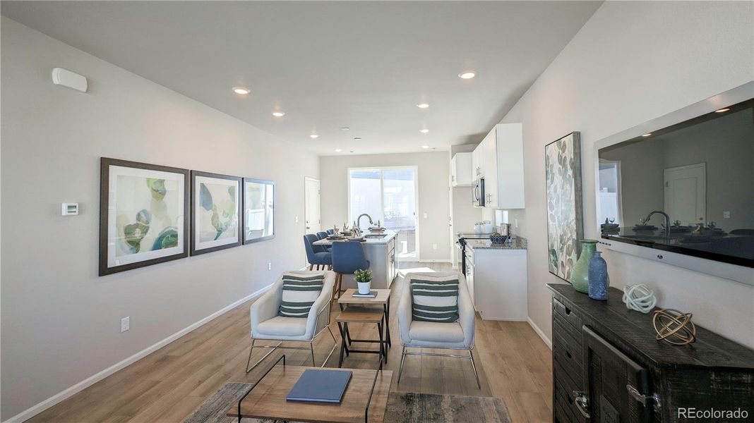 Furnished interior view inside a new home in Thompson River Ranch, Johnstown (Image 9).