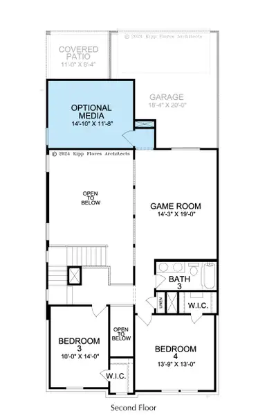 2D floor plan layout for the Ellis by Landon Homes in Fields - East Village, Frisco, TX (Image 5).