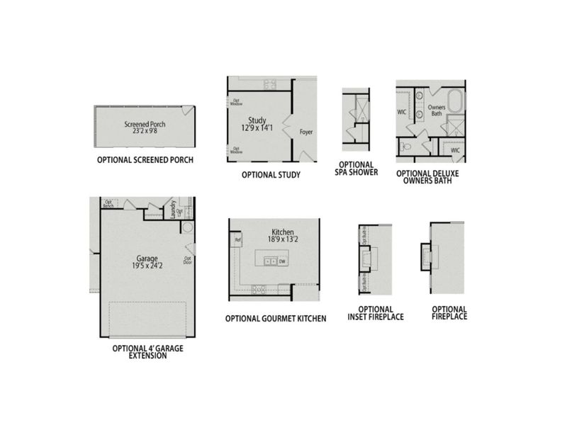 2D floor plan layout for the Birch II C by Davidson Homes LLC in Sage on North Main, Wake Forest, NC (Image 5).