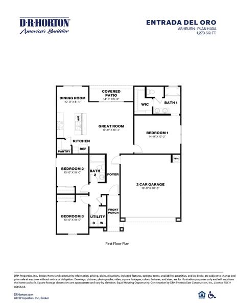 2D floor plan layout for the Ashburn by D.R. Horton in Entrada Del Oro, Gold Canyon, AZ (Image 3). 2D floor plan layout for the Ashburn by D.R. Horton in Entrada Del Oro, Gold Canyon, AZ (Image 3).