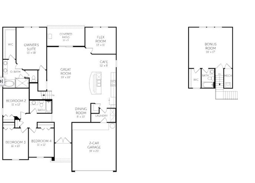 2D floor plan layout of this home in Pirates Bluff, Yulee, FL (Image 3).