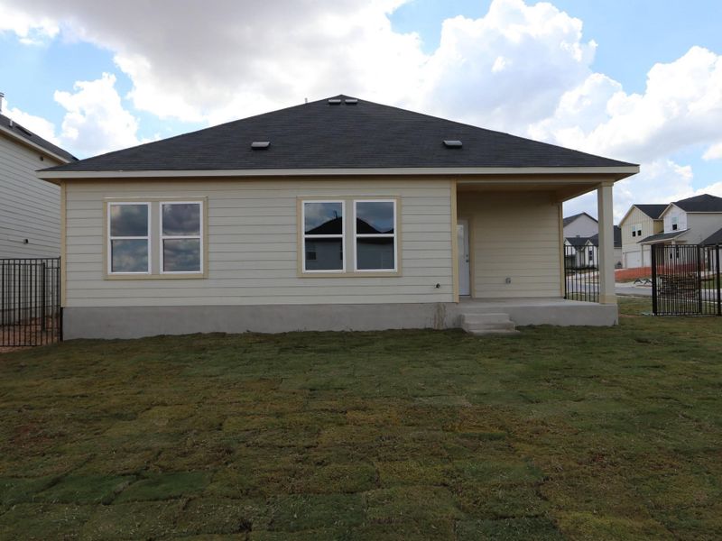 Exterior details and patio area of a home in Cascades at Onion Creek, Austin (Image 4). Exterior details and patio area of a home in Cascades at Onion Creek, Austin (Image 4).