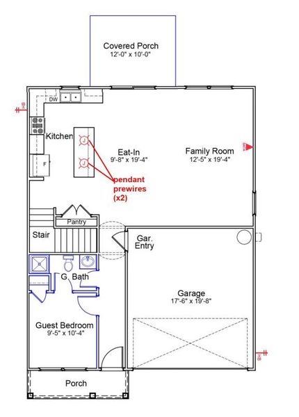 2D floor plan layout of this home in Six Oaks, Summerville, SC (Image 3).