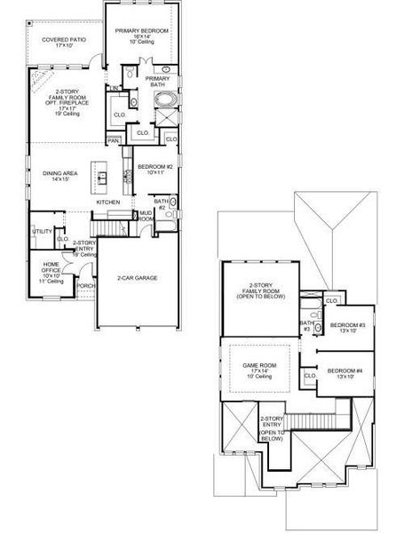 2D floor plan layout of this home in Meridiana, Iowa Colony, TX (Image 3).