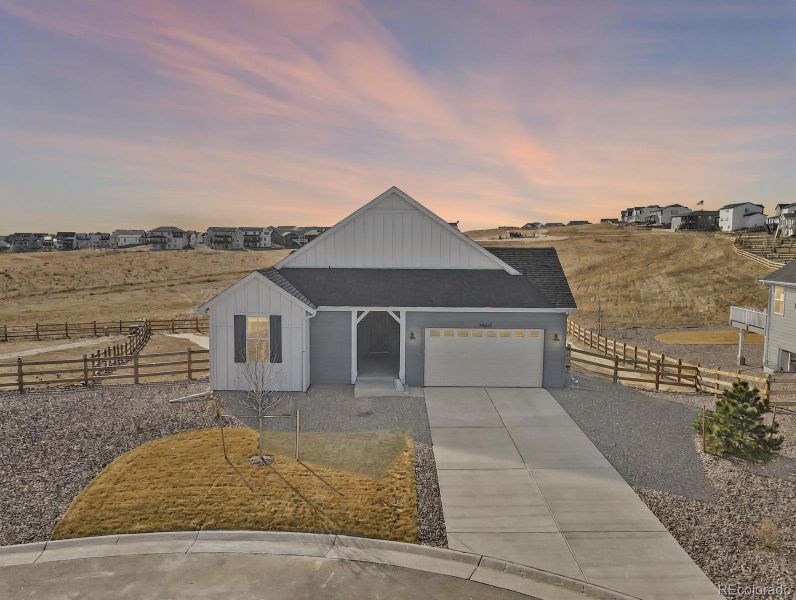 Front exterior of a new home in Independence, Elizabeth, CO, highlighting curb appeal (Image 28).
