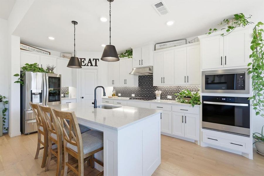 Bright white cabinets