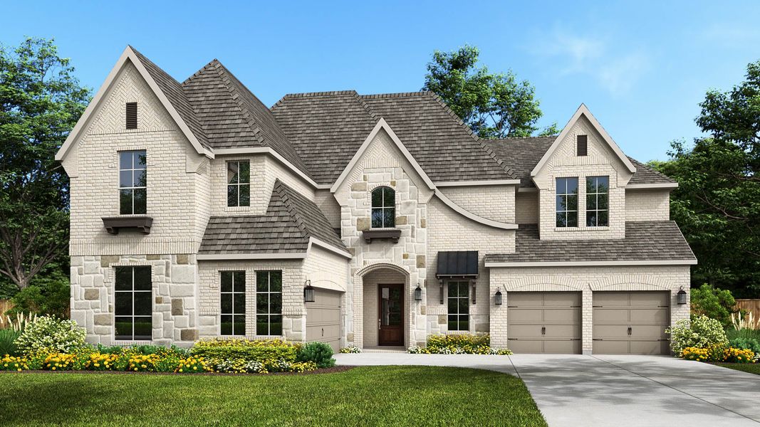 Representative exterior photo of a completed home built from the 634A by Britton Homes in Walsh, Aledo, TX (Image 4). Representative exterior photo of a completed home built from the 634A by Britton Homes in Walsh, Aledo, TX (Image 4).