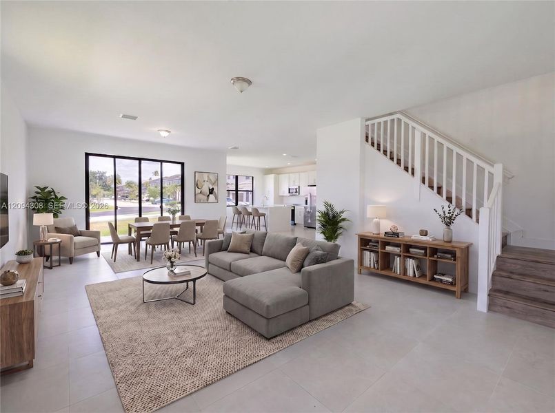 Furnished interior view inside a new home in , Miami (Image 6).