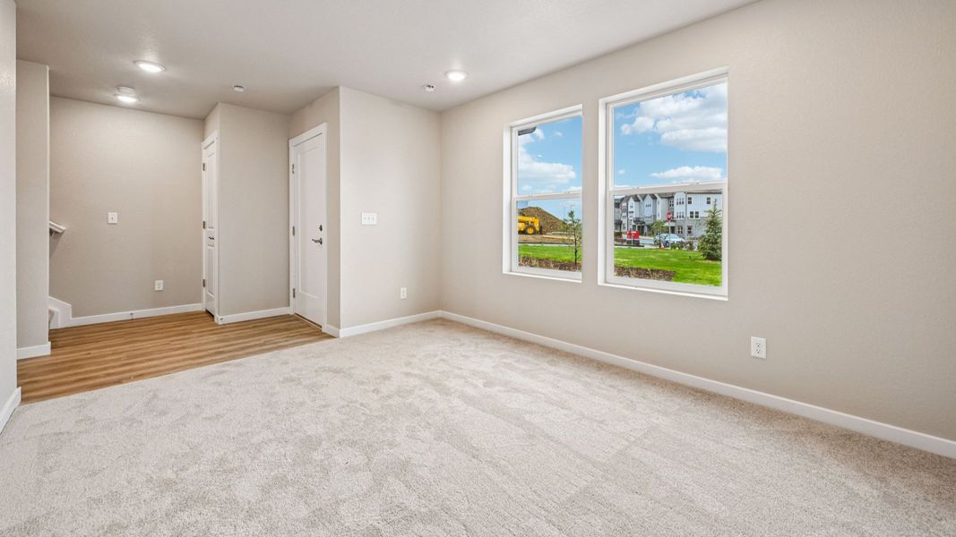 Furnished interior view inside a new home in Windler Townhomes, Aurora (Image 24). Furnished interior view inside a new home in Windler Townhomes, Aurora (Image 24).