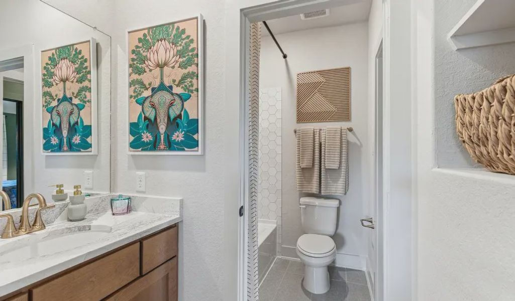 Furnished interior view inside a new home in Esperanza 50's, Boerne (Image 38). Furnished interior view inside a new home in Esperanza 50's, Boerne (Image 38).